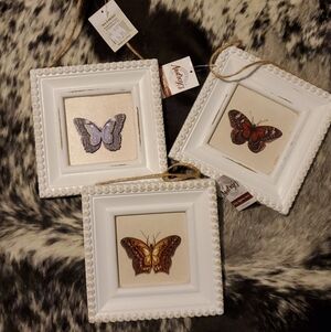 Elegant White Butterfly Frame Set